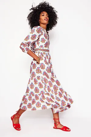 Boden 100% Cotton Violet Cotton Midi Dress42