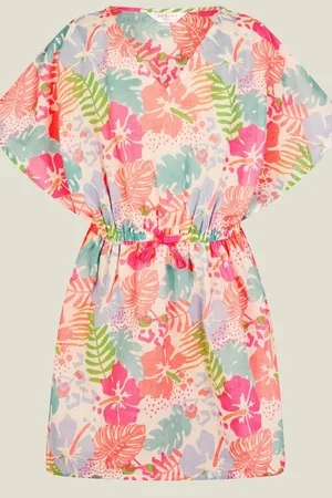 Accessorize Girls Tropical Print 100% Cotton Kaftan146152cm