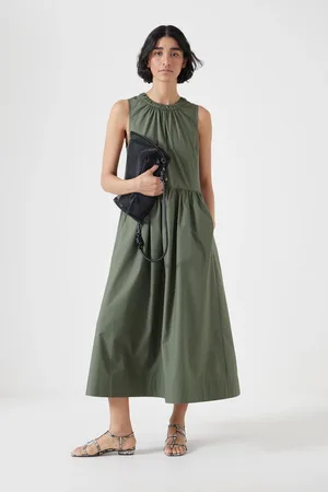 Hush Puppies Sleeveless Crew Neck Maxi 100% Cotton Dress44