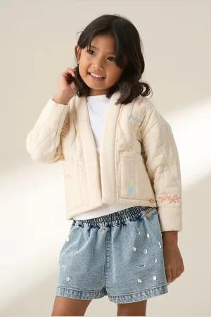 Angel & Rocket Rylee 100% Organic Cotton Quilted Embroidered Kimono Jacket134140cm