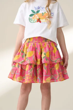 Angel & Rocket Eliana Tiered Fruit Print 100% Cotton Skirt140146cm