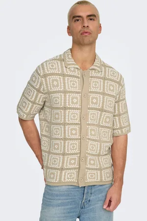 Only & Sons Relaxed Fit Crochet Shirtmedium