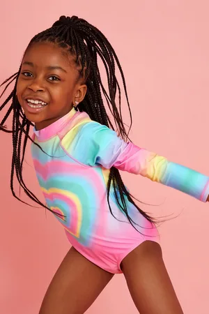 Accessorize Girls Heart Long Sleeve Swimsuit146152cm