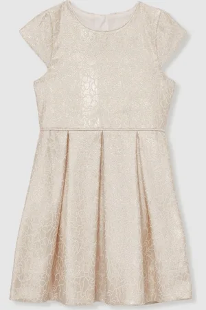 Reiss Nia Brocade Cap-Sleeve Pleated Dress158164cm