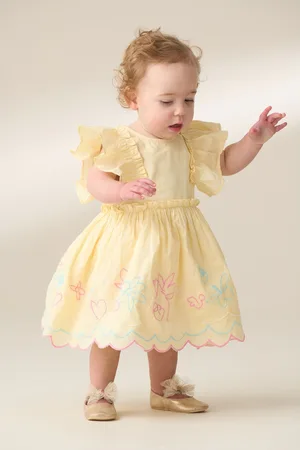 Angel & Rocket Lina Frill Sleeve 100% Cotton Dress With Bloomer7480cm
