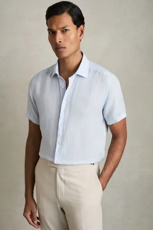 Reiss Holiday Linen Short-Sleeve Shirt2X-Large