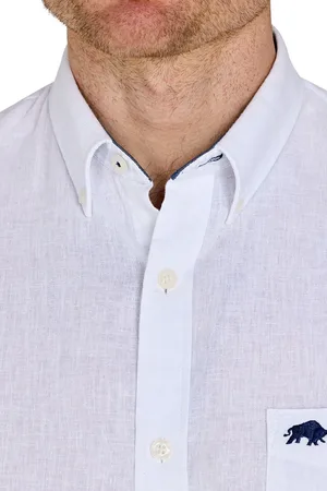 Raging Bull Classic Short Sleeve Linen White Shirt2X-Large