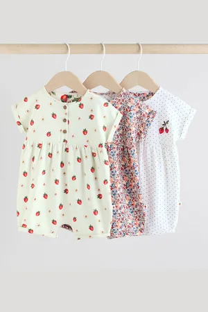 Next Baby 100% Cotton Rompers 3 Pack8086cm