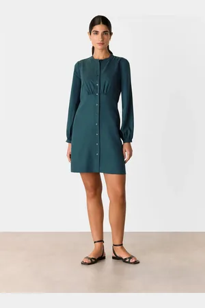 Whistles Button Front Flippy Mini Dress42