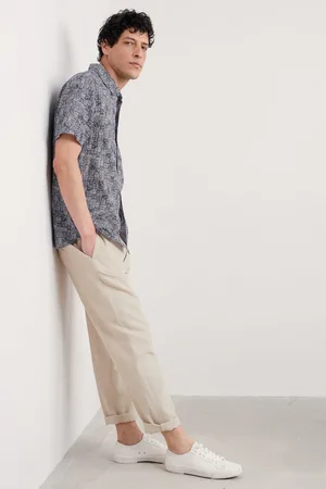 Seasalt Cornwall Mens Blue Heron Short Sleeve 100% Linen Shirt2X-Large