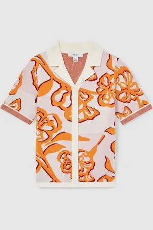 Reiss Sandy Floral Print Intarsia Knit Top158164cm