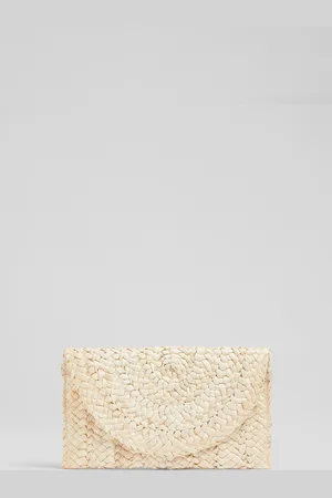 LK Bennett Dove Straw Envelope ClutchEén