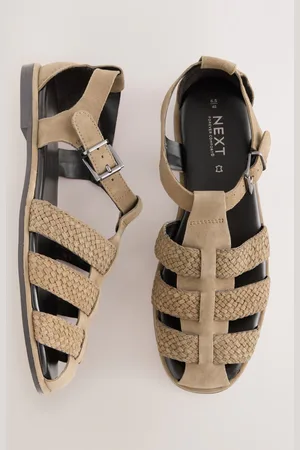 Next Forever Comfort Leather Round Closed Toe Weave Detail Fisherman Sandalseu37