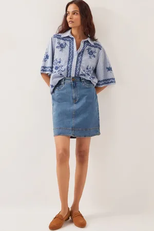 Monsoon Cecelia Denim Mini Skirt40