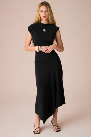 Next Short Sleeve Asymmetric Hem Midi Dress42tall