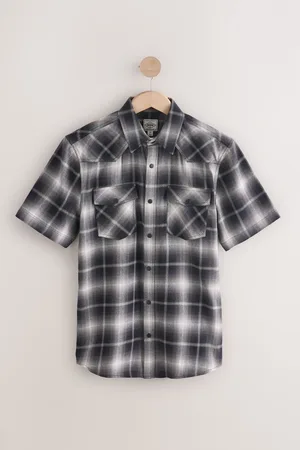 Next Geruit western-overhemd met korte mouwen en twee borstzakken van 100% katoenX-large