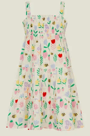 Accessorize Girls Floral Tiered 100% Cotton Dress7
