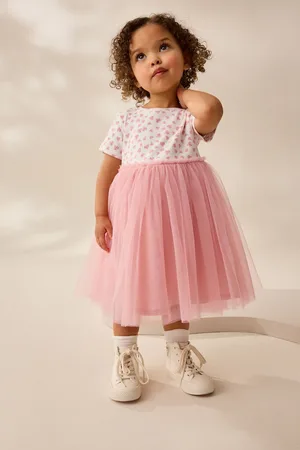 Next Feestjurk met korte mouwen van geribbeld gaas (3maanden-7jaar)104110cm