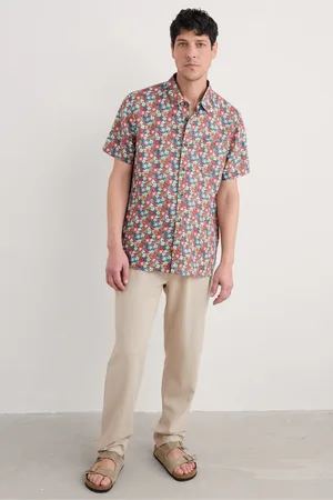 Seasalt Cornwall Mens Heron Short Sleeve 100% Linen Shirt2X-Large