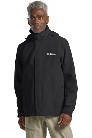 Jack Wolfskin Mens Trailtime 2L Waterproof Black JacketMedium