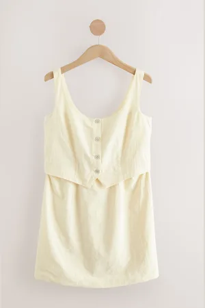 Next 100% Cotton Sleeveless Waistcoat Mini Dress48