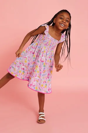 Accessorize Girls Sunbeam Print Shirred Dress122128cm