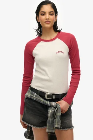 Superdry Essential Logo Ribbed Baseball Long Sleeve Top36