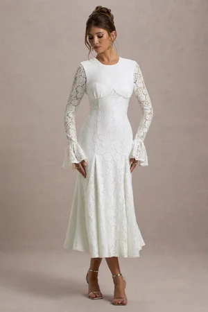 Club L For Life Lace Long Sleeve Midi Dress40