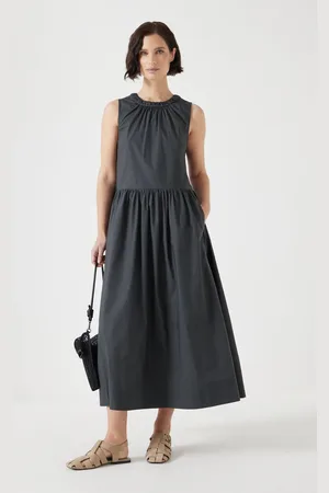 Hush Puppies Sleeveless Crew Neck Maxi 100% Cotton Dress46