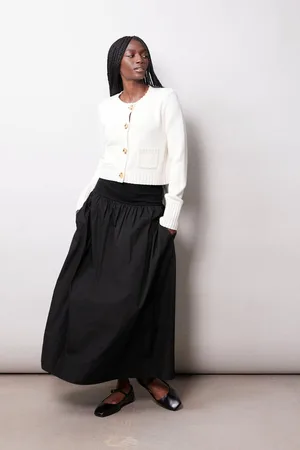 Albaray 100% Cotton Woven Mix Full Black Skirt36