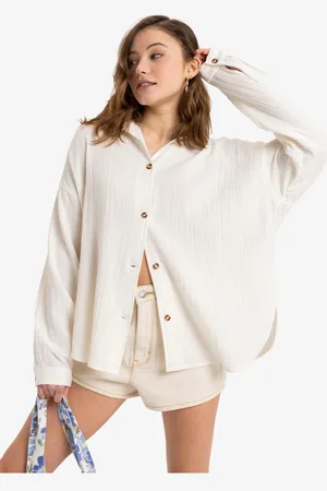 Roxy Morning Time Long Sleeve 100% Organic Cotton Shirtsmall