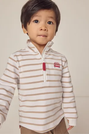 The White Company 100% Organic Cotton London Bus Rugby White Top110116cm