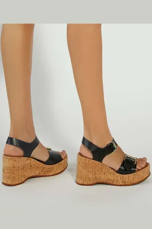 Dune Kamia Strap Buckle Wedge Heel Sandalseu41