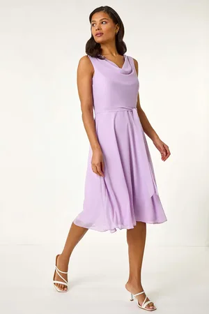 Roman Cowl Neck Tie Waist Dress42