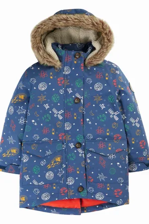 Frugi Blue Space Print Waterproof Parka Coat9