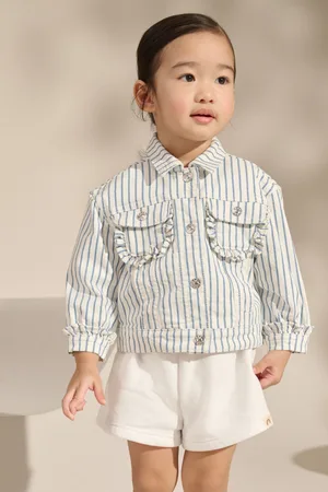 Next Stripe Frill Denim Jacket (3mths-7yrs)9298cm