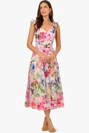 Adrianna Papell Sweetheart Midi White Dress34