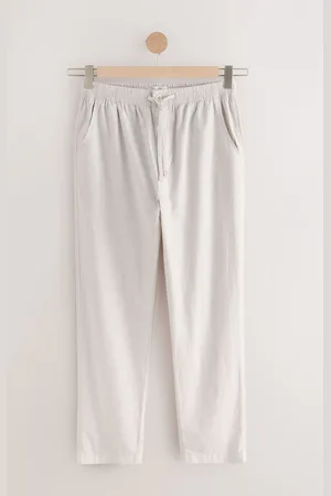 Next Linen Cotton Elasticated Waist Drawstring Trousers38xl