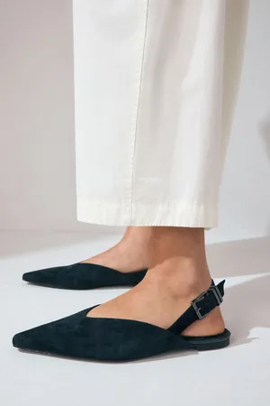 Next Forever Comfort Leather Point Toe Buckle Slingback Shoeseu36