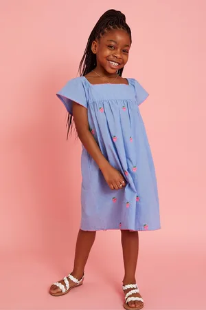 Accessorize Strawberry Chambray Smock 100% Cotton Dress146152cm