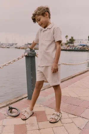 Ted Baker Stone Textured Shirt And Shorts Set122128cm