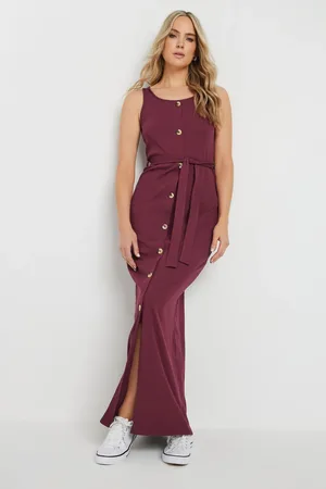 Long Tall Sally 100% Cotton Sleeveless Ribbed Button Dress36tall