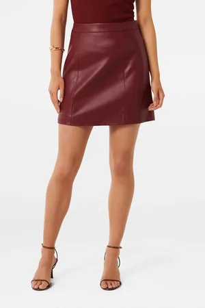Forever New Eleni Vegan Leather Mini Skirt40