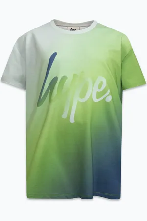 Hype . Blauwe hoodie met vervaagd logo opschrift voor jongens134140cm