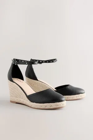Next Forever Comfort Round Toe Espadrille Stud Detail Wedgeseu37