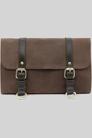 CELTIC & CO. Trim Leather Brown Wash Bag Rolleen