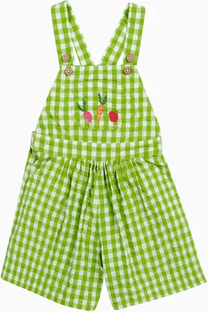 Frugi Green Gingham Culotte Dungarees116122cm