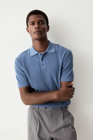 Next Regular Fit 100% Cotton Short Sleeve Knit Textured Rib Polo ShirtX-large