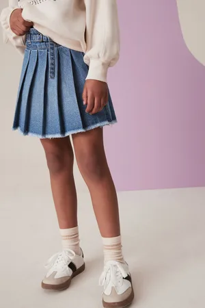 Next Denim Pleated 100% Cotton Skirt (3-16yrs)14 Jaar (164cm)