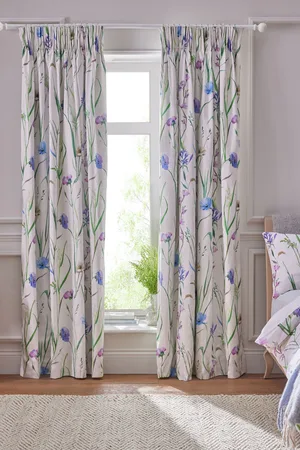 Next Spring Meadow Floral Sateen Blackout/Thermal Pencil Pleat Curtains168Bx183D